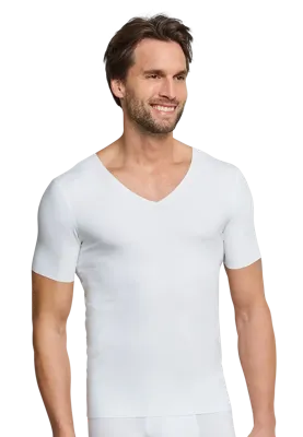 Business heren ondershirt - Naadloos laser cut - Perfect shirt voor onder je overhemd - Schijnt niet door - Diepe hals