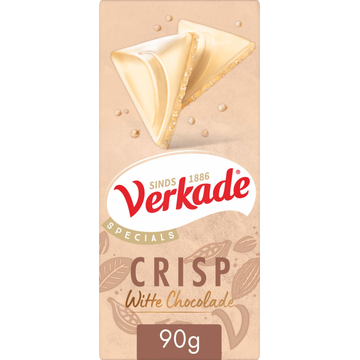 Verkade Specials Reep Wit/Crisp 90 gram Fairtrade bij Jumbo