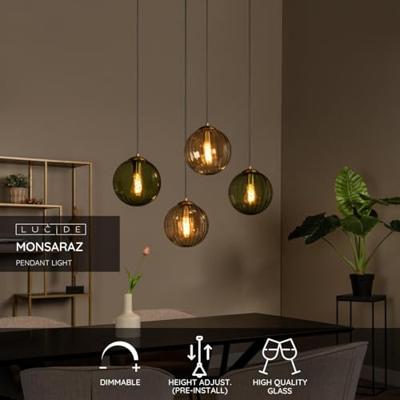 Lucide MONSARAZ - Hanglamp - 4xE27 - Groen Lucide MONSARAZ - Hanglamp - 4xE27 - Groen