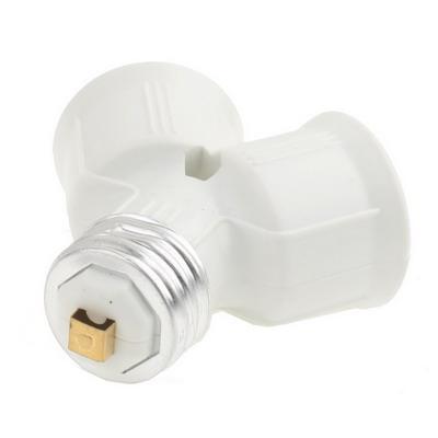 E27 naar 2 E27 gloeilampen conversie Socket dubbele Lamp Socket(White)