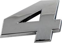 Sumex plakcijfer 4 chroom 25 x 15 mm per stuk - thumbnail