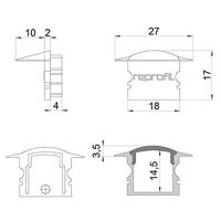 Deko Light 978642 F-ET-02-12 Eindkappen-set Kunststof (b x h x d) 16 x 17 x 27 mm 1 stuk(s) - thumbnail
