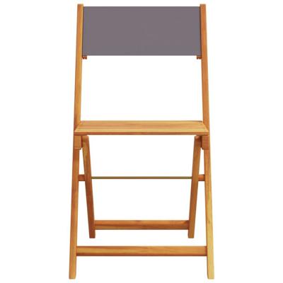 3-delige Bistroset stof en massief hout antracietkleurig