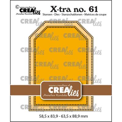 Crealies • xtra atc label met stippenlijn