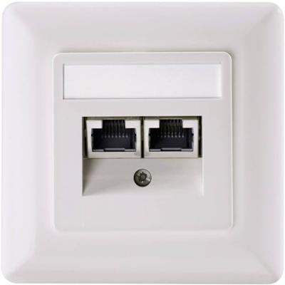 Setec 501286 Netwerkdoos Inbouw (in muur) Inzet met centraalstuk en frame CAT 5e 2 poorten Parel-wit Setec 501286 Netwerkdoos Inbouw (in muur) Inzet met centraalstuk en frame CAT 5e 2 poorten Parel-wit