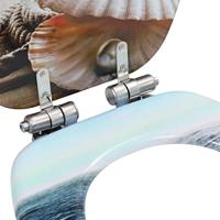 VidaXL Toiletbril met soft-close deksel schelp mdf - thumbnail