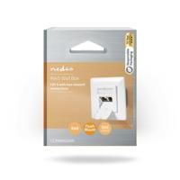 Netwerk Wanddoos | Inbouw | 2 x RJ45 Female | CAT6 | Recht | Goud Verguld | PVC | Wit - thumbnail