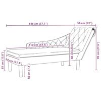 Chaise longue met kussen en rechterarmleuning stof taupe - thumbnail