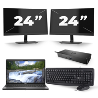 Dell Precision 3541 - Intel Core i7-9e Generatie - 15 inch - 16GB RAM - 256GB SSD - Windows 11 + 2x 24 inch Monitor - thumbnail