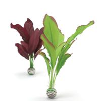 BiOrb zijden aquarium planten medium groen & paars aquarium decoratie - thumbnail