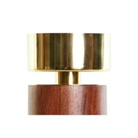 Kaarshouder Home ESPRIT Bruin Gouden Aluminium Acacia 8 x 8 x 27 cm - thumbnail