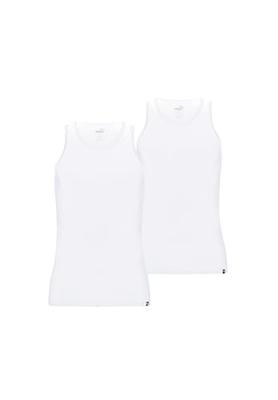 2-Pack heren hemden - Basic Tanktop - Katoenen onderhemd slim fit - Ronde hals - Zonder mouwen - XL - Wit - Top - Singlet - XL