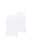 2-Pack heren hemden - Basic Tanktop - Katoenen onderhemd slim fit - Ronde hals - Zonder mouwen - XL - Wit - Top - Singlet - XL - thumbnail