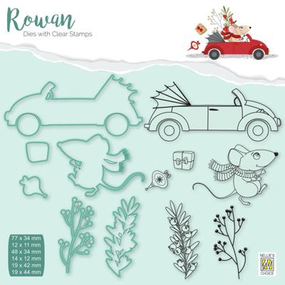 Nellie's Choice • rowan cutting die & clear stamp muis 12st.