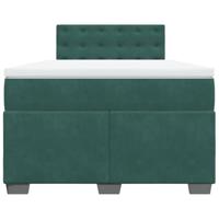 Boxspring met matras fluweel donkergroen 120x190 cm - thumbnail