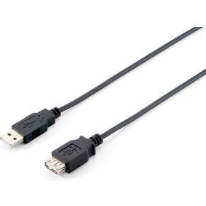 Equip USB 2.0 Verlenging A->A 5m S/B zwart