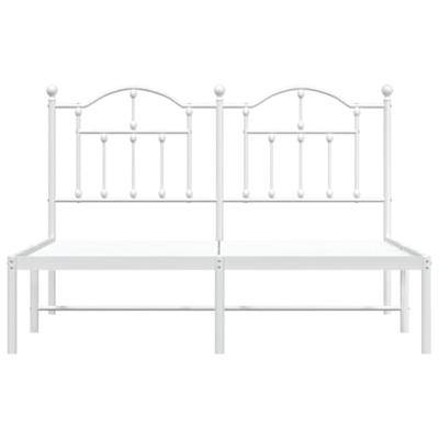 Bedframe met hoofdbord metaal wit 150x200 cm
