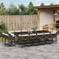 15-delige Tuinset met kussens poly rattan bruin - thumbnail