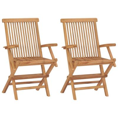 Tuinstoelen 2 st inklapbaar massief teakhout