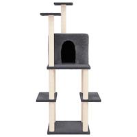 Kattenmeubel met sisal krabpalen 144,5 cm donkergrijs - thumbnail