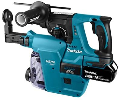 Makita DHR243RTJW Accu combihamer SDS-Plus 2,0J + snelwisselboorkop + stofafzuiging 18V 5.0Ah in Mbox - thumbnail