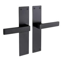 Mooi Deurbeslag Deurklink Nova zwart met schild - thumbnail