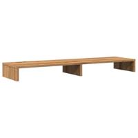 VidaXL Monitorstandaard 100x27x10 cm bewerkt hout artisanaal eiken - thumbnail