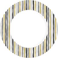 Duni Wegwerp Borden Stripes Black & Gold 22 cm 10 Stuks - thumbnail
