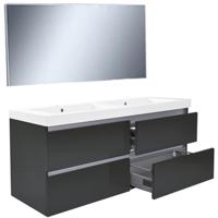 Wiesbaden Vision Badkamermeubelset met Spiegel - 120 cm - Hoogglans Grijs - thumbnail