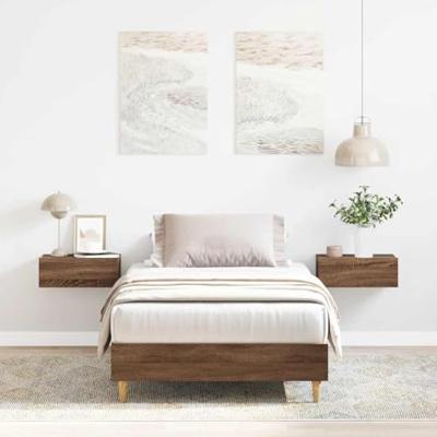 Bedframe zonder matras 90x190 cm spaanplaat bruin eikenkleurig