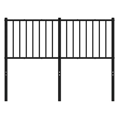 Hoofdbord metaal zwart 125x3x90 cm