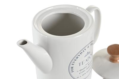Theepot DKD Home Decor Wit Keramiek 1 L