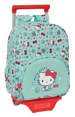 Schoolrugzak met Wielen Hello Kitty Sea lovers Turkoois 26 x 34 x 11 cm