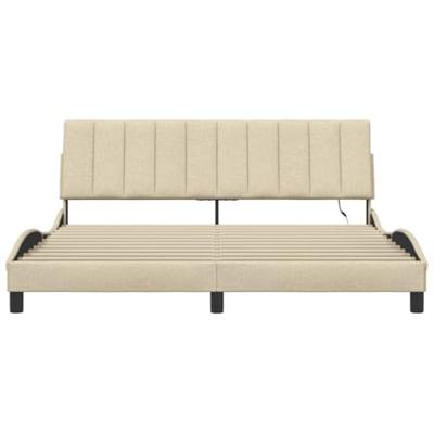 Bedframe zonder matras "Hanko" stof crèmekleurig 180x200 cm