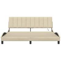 Bedframe zonder matras "Hanko" stof crèmekleurig 180x200 cm - thumbnail