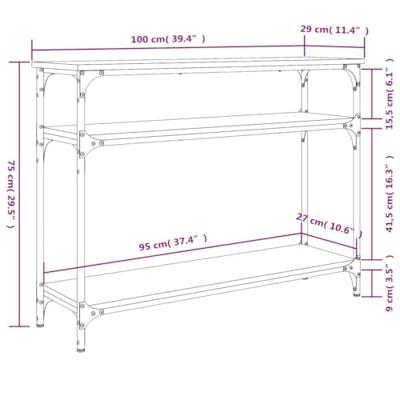 Wandtafel 100x29x75 cm bewerkt hout grijs sonoma eikenkleurig Wandtafel 100x29x75 cm bewerkt hout grijs sonoma eikenkleurig