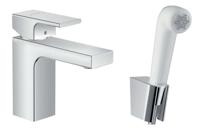 Hansgrohe Wastafelmengkraan Vernis Shape Eengreeps 100 Zinc Met Handdouche en Doucheslang 160 cm Chroom - thumbnail