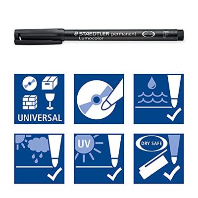 Staedtler Lumocolor permanent compact DRY SAFE 318-9WP4HZ Permanent marker Zwart Watervast: Ja