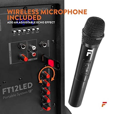 Fenton FT12LED actieve 700W mobiele 12 inch speaker met LED-show Fenton FT12LED actieve 700W mobiele 12 inch speaker met LED-show