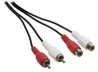 Stereo Audio Verlengkabel 2x RCA Male - 2x RCA Female 5.00 m Zwart - thumbnail