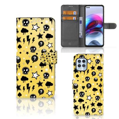 Telefoonhoesje met Naam Motorola Moto G100 Punk Geel Telefoonhoesje met Naam Motorola Moto G100 Punk Geel