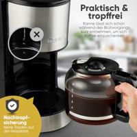 Clatronic KA 3808 Koffiezetapparaat RVS Capaciteit koppen: 12 Warmhoudfunctie, Glazen kan - thumbnail