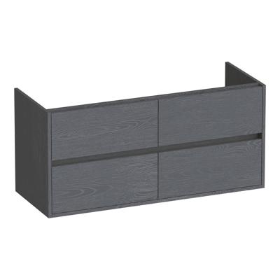 Brauer Adore - Onderkast - 120 cm - met 4 Softclose Lades Greeploos en 2 Sifon Uitsparingen - Timber Grey