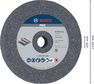 Bosch Accessories 1609201649 Schuurschijf Diameter 150 mm Boordiameter 20 mm 1 stuk(s)
