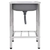 Campinggootsteen enkele bak roestvrij staal - thumbnail