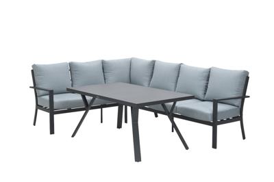 Sergio L/D set 3-dlg links carbon black/mint grey bank L 262 x B 200 x H 85 cm Garden Impressions - Garden impressions Sergio L/D set 3-dlg links carbon black/mint grey bank L 262 x B 200 x H 85 cm Garden Impressions - Garden impressions