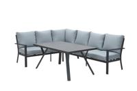 Sergio L/D set 3-dlg links carbon black/mint grey bank L 262 x B 200 x H 85 cm Garden Impressions - Garden impressions - thumbnail