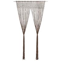 VidaXL Gordijn macramé 140x240 cm katoen taupe - thumbnail