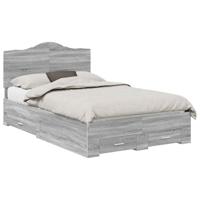 Bedframe met hoofdeinde Grijs Sonoma 120 x 190 cm Bewerkt hout - thumbnail