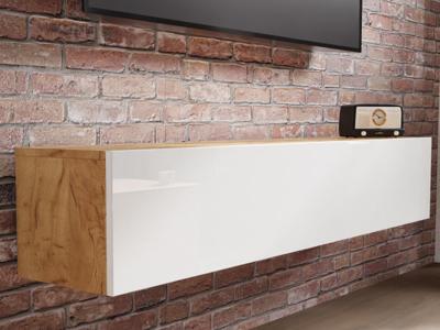 Tv-meubel KINGSTON 1 klapdeur 160 cm gouden eik/hoogglans wit Tv-meubel KINGSTON 1 klapdeur 160 cm gouden eik/hoogglans wit